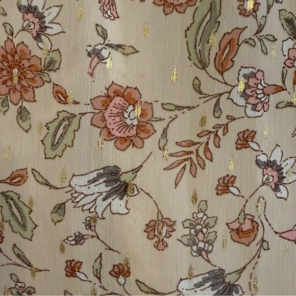 Haver London Sleeveless Floral Peasant Blouse Ruffle Shoulder V-Neck Women’s Med - Picture 4 of 8